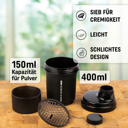 Protein Shaker - 400ml schwarz