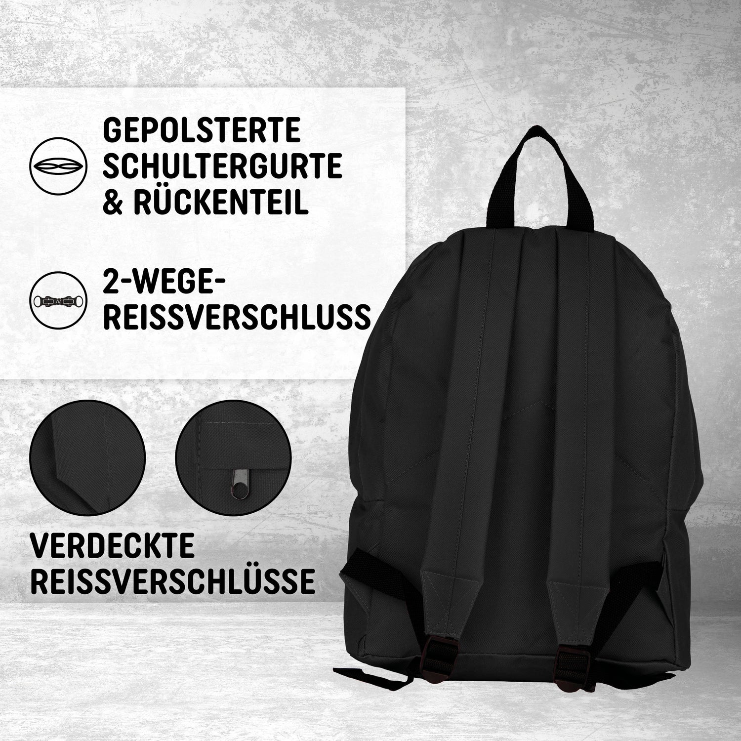 Freizeit Rucksack - 20L schwarz