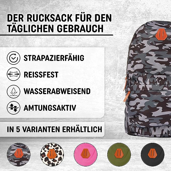 Freizeit Rucksack - 30L grau camouflage