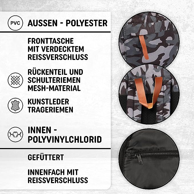 Freizeit Rucksack - 30L grau camouflage